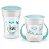 NUK Magic Cup & Mini Magic Cup drinkbekers, duoset   lekvrije 360° drinkrand   vanaf 6 maanden en 8 maanden  lekvrij en BPA-vrij   160ml & 230ml   munt