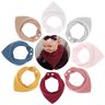 DRESHOW Baby Slabbetjes 8 Pack Baby Bandana Super Absorberende Kwijl Slabbetjes voor Unisex Jongens Meisjes 100% Katoen voor Bijten en Kwijlen