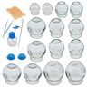 FUYUANAS Scrubtherapie-set met 14 kopjes, cup-therapie-set van dik glas voor professionals, Chinese cuptherapie-set