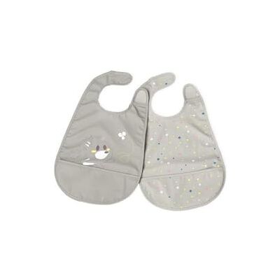 Chicco Set van 2 waterdichte baby-slabbetjes vanaf 6 m, slabbetjes om te ontwenen met Stay-Dry-bescherming en opvangzak, verstelbare sluiting, machinewasbaar, speelse afbeeldingen te combineren Chicco Set van 2 waterdichte baby-slabbetjes vanaf 6 m, slabbetjes om te ontwenen met Stay-Dry-bescherming en opvangzak, verstelbare sluiting, machinewasbaar, speelse afbeeldingen te combineren