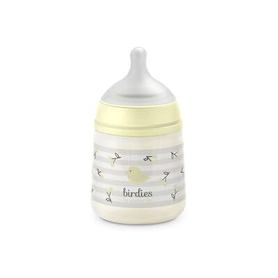 Suavinex , Anti-koliek fles 150 ml met fysiologische speen SX Pro van siliconen, langzame doorstroming (S) voor moedermelk of water, pasgeborenen + 0 maanden en baby's, Birdies Beige Suavinex , Anti-koliek fles 150 ml met fysiologische speen SX Pro van siliconen, langzame doorstroming (S) voor moedermelk of water, pasgeborenen + 0 maanden en baby's, Birdies Beige