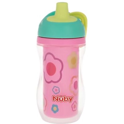 Nuby Easy Grip thermobeker, inclusief rietje, bloemenmotieven, 6 maanden Nuby Easy Grip thermobeker, inclusief rietje, bloemenmotieven, 6 maanden
