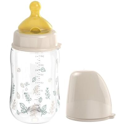 nip Cherry Drinkfles met brede hals en kersenspeen van natuurlijk rubberlatex, anti-koliek babyfles, maat S & M, 260 ml, beige nip Cherry Drinkfles met brede hals en kersenspeen van natuurlijk rubberlatex, anti-koliek babyfles, maat S & M, 260 ml, beige