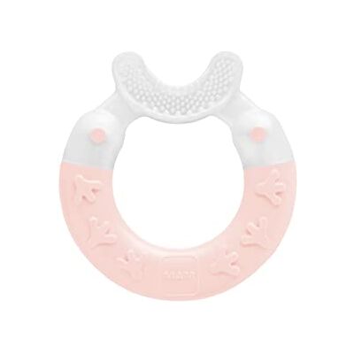 MAM Bite & Brush bijtring, babybijthulp kalmeert het tandvlees, ondersteunt de tandverzorging met extra zachte borstelharen, vanaf 3 maanden, roze MAM Bite & Brush bijtring, babybijthulp kalmeert het tandvlees, ondersteunt de tandverzorging met extra zachte borstelharen, vanaf 3 maanden, roze