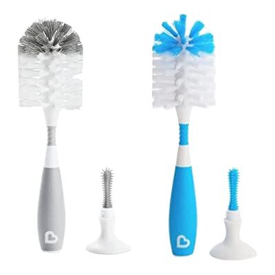 Munchkin Bristle Deluxe Bottle and Teat Brush with Textured, Easy-Grip Handle 1 Brush (Assorted Colours) Munchkin Bristle Deluxe Bottle and Teat Brush with Textured, Easy-Grip Handle 1 Brush (Assorted Colours)