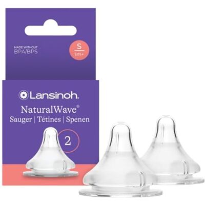 Lansinoh Natural Wave langzaam stromende speentjes - 2 stuks Lansinoh Natural Wave langzaam stromende speentjes - 2 stuks
