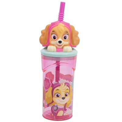 Stor herbruikbare beker met rietje en deksel met 3D-figuurtje, 360 ml Paw Patrol Girl Stor herbruikbare beker met rietje en deksel met 3D-figuurtje, 360 ml Paw Patrol Girl