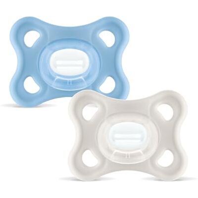 MAM Comfort fopspeen in set van 2, 100% siliconen, met fopspeenhoes, 3-12 maanden, lichtblauw MAM Comfort fopspeen in set van 2, 100% siliconen, met fopspeenhoes, 3-12 maanden, lichtblauw