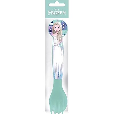 Tataway Disney Set van 2 blauw plastic bestek voor kinderen Frozen Elsa en Anna lepel en vork Tataway Disney Set van 2 blauw plastic bestek voor kinderen Frozen Elsa en Anna lepel en vork