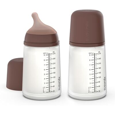Suavinex , Verpakking met 2 anti-koliek flessen Zero 270 ml en speen met gemiddelde doorstroming (M) van siliconen, +3 maanden, moedermelk, formule en vloeistoffen met gemiddelde dichtheid, compatibel Suavinex , Verpakking met 2 anti-koliek flessen Zero 270 ml en speen met gemiddelde doorstroming (M) van siliconen, +3 maanden, moedermelk, formule en vloeistoffen met gemiddelde dichtheid, compatibel