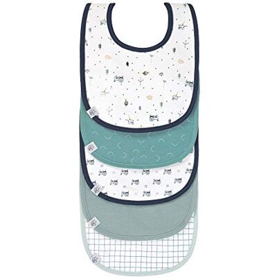 Lassig LÄSSIG Baby peuter slabbetje set (5 stuks) klittenbandsluiting katoen waterdicht/Value Pack Bib Garden Explorer tractor Lassig LÄSSIG Baby peuter slabbetje set (5 stuks) klittenbandsluiting katoen waterdicht/Value Pack Bib Garden Explorer tractor