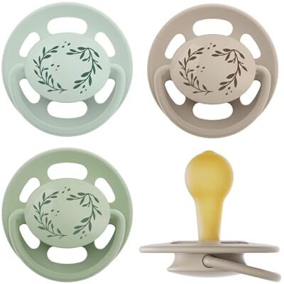 nip Cherry Green vanaf 6 maanden 4-pack Stijlvriendelijke, tandvriendelijke babyfopspeen Duurzame fopspeen van natuurlijke grondstoffen, lichtgroen/bruin nip Cherry Green vanaf 6 maanden 4-pack Stijlvriendelijke, tandvriendelijke babyfopspeen Duurzame fopspeen van natuurlijke grondstoffen, lichtgroen/bruin