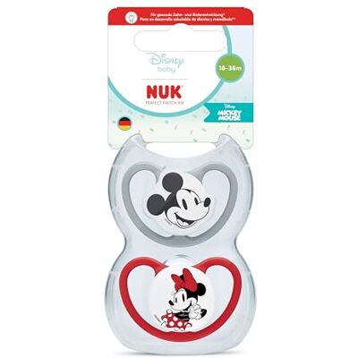 NUK Perfect Match Air-fopspeen 18-36 maanden Orthodontische fopspenen die de luchtstroom bevorderen en speekseluitslag voorkomen 95% babyacceptatie** Minnie Mouse 2 stuks NUK Perfect Match Air-fopspeen 18-36 maanden Orthodontische fopspenen die de luchtstroom bevorderen en speekseluitslag voorkomen 95% babyacceptatie** Minnie Mouse 2 stuks