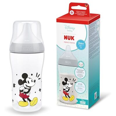 NUK Perfect Match Babyfles 0+ Maanden 260ml Anti-Koliek Voedingsfles PP Temperatuurcontrole Indicator Mickey Mouse 1 Stuk NUK Perfect Match Babyfles 0+ Maanden 260ml Anti-Koliek Voedingsfles PP Temperatuurcontrole Indicator Mickey Mouse 1 Stuk