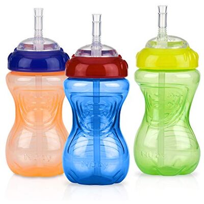 Nuby 3-delig No Spill beker met flexibel rietje - Baby drinkbeker Nuby 3-delig No Spill beker met flexibel rietje - Baby drinkbeker