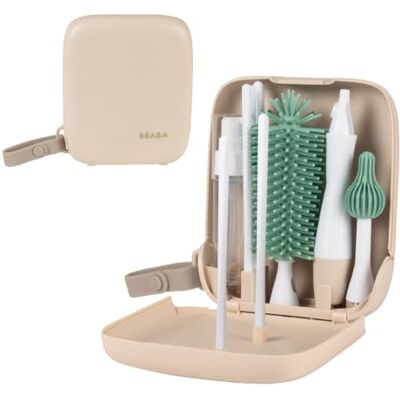 Béaba , Reinigingsset voor flessen voor reizen, 7-in-1, borstel + afdruiprek 7-in-1, 3 borstels, opvouwbaar afdruiprek, 4 modulaire takken, zeepdispenser, compacte reiskoffer Béaba , Reinigingsset voor flessen voor reizen, 7-in-1, borstel + afdruiprek 7-in-1, 3 borstels, opvouwbaar afdruiprek, 4 modulaire takken, zeepdispenser, compacte reiskoffer