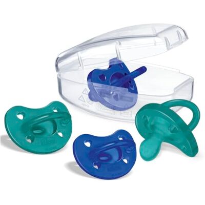 Chicco Fysioforma fopspeen van siliconen, 16-36 maanden, zacht en zacht, ondersteunt fysiologische ademhaling, watergroen en lichtblauw, 14,8 x 13,4 x 5,6 cm, 150 g Chicco Fysioforma fopspeen van siliconen, 16-36 maanden, zacht en zacht, ondersteunt fysiologische ademhaling, watergroen en lichtblauw, 14,8 x 13,4 x 5,6 cm, 150 g