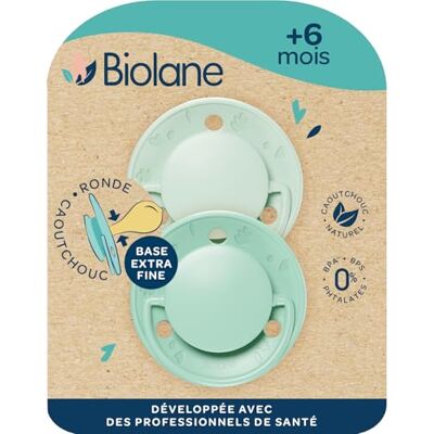 Biolane Ronde fopspenen- Extra dunne fopspenen- 6+ maanden- Tweekleurig Groen- Speen van natuurlijk rubber- Respect voor de mondontwikkeling- Zacht en comfortabel- Hernieuwbare materialen Biolane Ronde fopspenen- Extra dunne fopspenen- 6+ maanden- Tweekleurig Groen- Speen van natuurlijk rubber- Respect voor de mondontwikkeling- Zacht en comfortabel- Hernieuwbare materialen