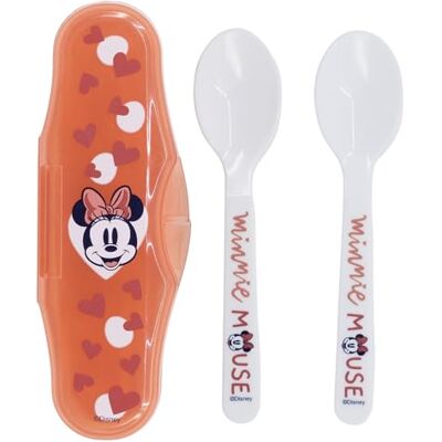 Stor Set van twee Little Girls Minnie Mouse-lepels in plastic, BPA-vrij, wasbaar en herbruikbaar, met doos Stor Set van twee Little Girls Minnie Mouse-lepels in plastic, BPA-vrij, wasbaar en herbruikbaar, met doos