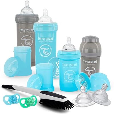 Twistshake Newborn Starter Flessensets, 9 st 4x Antikrampjesventiel Babyfles, 2x Spenen Orthodontisch, 2x Groot Spenen, 1x Flessen-en Speenborstel, 0+ Maanden, Jongen Twistshake Newborn Starter Flessensets, 9 st 4x Antikrampjesventiel Babyfles, 2x Spenen Orthodontisch, 2x Groot Spenen, 1x Flessen-en Speenborstel, 0+ Maanden, Jongen