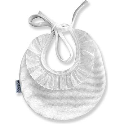 BABIDU Unisex baby slabbetje, wit, Runde 1 BABIDU Unisex baby slabbetje, wit, Runde 1
