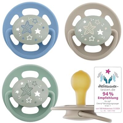 nip Cherry Green Night 0-6 maanden 4-pack Stijlvriendelijke, tandvriendelijke babyfopspeen met lichtknop. Duurzame fopspeen gemaakt van natuurlijke grondstoffen, blauw/groen nip Cherry Green Night 0-6 maanden 4-pack Stijlvriendelijke, tandvriendelijke babyfopspeen met lichtknop. Duurzame fopspeen gemaakt van natuurlijke grondstoffen, blauw/groen