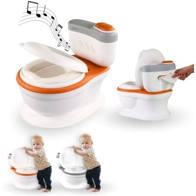 Mobiclinic ® kids, Kindertoilet, Toikid, Lossingsgeluid, Leeftijd 1-3 jaar, Met deksel, Toiletpapiercompartiment, Batterijgevoed, Baby potje, Uitneembare kom, Waterdichte zitting (oranje) Mobiclinic ® kids, Kindertoilet, Toikid, Lossingsgeluid, Leeftijd 1-3 jaar, Met deksel, Toiletpapiercompartiment, Batterijgevoed, Baby potje, Uitneembare kom, Waterdichte zitting (oranje)