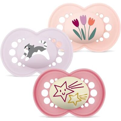 MAM Roze Dag & Nacht Fopspeen Set - Babyproduct MAM Roze Dag & Nacht Fopspeen Set - Babyproduct