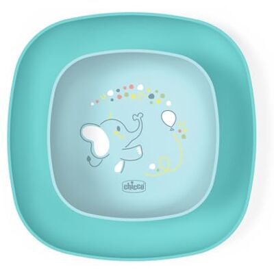 Chicco Serviesset voor kinderen, babyvoedingsset met 1 platte borden en 1 kom, 2-delige set, stapelbare bordenset, speenschaal, herbruikbaar, babyzitje, ruimtebesparend, vanaf 12 maanden, lichtblauw Chicco Serviesset voor kinderen, babyvoedingsset met 1 platte borden en 1 kom, 2-delige set, stapelbare bordenset, speenschaal, herbruikbaar, babyzitje, ruimtebesparend, vanaf 12 maanden, lichtblauw