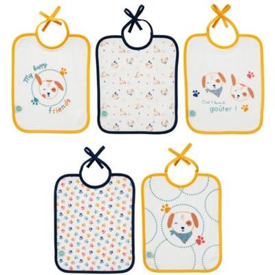 Babycalin Set van 5 slabbetjes voor geboorte van Toy – 20 x 25 cm Babycalin Set van 5 slabbetjes voor geboorte van Toy – 20 x 25 cm