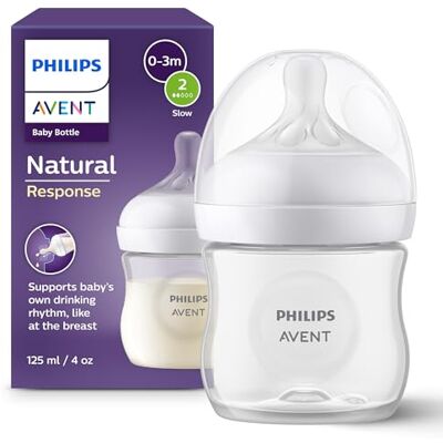 AVENT Philips Natural Response-babyfles Babymelkfles van 125 ml voor pasgeboren en oudere baby's, BPA-vrij, voor 0 maanden en ouder (model SCY900/01) AVENT Philips Natural Response-babyfles Babymelkfles van 125 ml voor pasgeboren en oudere baby's, BPA-vrij, voor 0 maanden en ouder (model SCY900/01)