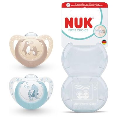 NUK First Choice-fopspeen 0-6 maanden Orthodontische fopspenen 95% babyacceptatie** Beer & zeepaardje 2 stuks NUK First Choice-fopspeen 0-6 maanden Orthodontische fopspenen 95% babyacceptatie** Beer & zeepaardje 2 stuks
