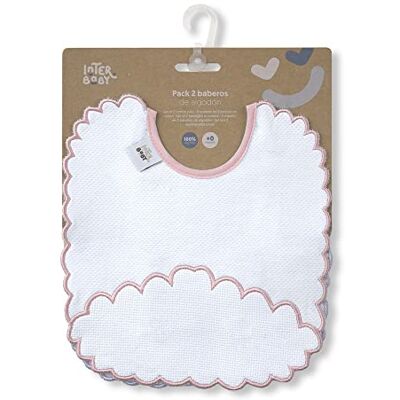 Interbaby Set van 2 wolken slabbetjes in roze en grijs Interbaby Set van 2 wolken slabbetjes in roze en grijs