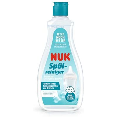 NUK Afwasreiniger voor babyflessen, 500 ml, ideaal voor het reinigen van babyflessen, zuigflessen en accessoires, geurstofvrije reiniger, pH-neutraal, 100% recyclebare fles NUK Afwasreiniger voor babyflessen, 500 ml, ideaal voor het reinigen van babyflessen, zuigflessen en accessoires, geurstofvrije reiniger, pH-neutraal, 100% recyclebare fles