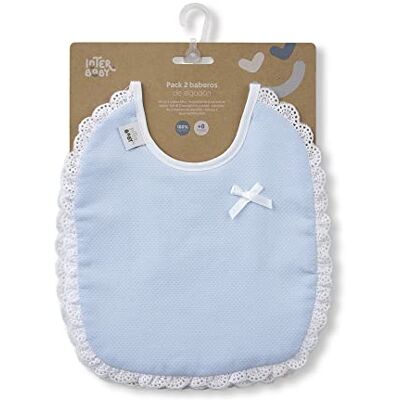 Interbaby Slabbetjes in blauw en grijs 2 stuks Interbaby Slabbetjes in blauw en grijs 2 stuks