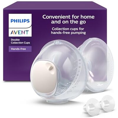 AVENT Philips Handsfree dubbele opvangcups, ultralichte en transparante opvangcups voor elektrische borstkolf, 4 borstbeschermers (2 van 21 mm, 2 van 24 mm), 2 inzetstukken van 19 mm, SCF439/01 AVENT Philips Handsfree dubbele opvangcups, ultralichte en transparante opvangcups voor elektrische borstkolf, 4 borstbeschermers (2 van 21 mm, 2 van 24 mm), 2 inzetstukken van 19 mm, SCF439/01