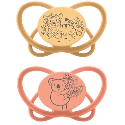 nip Butterfly 0-6 maanden 2-pack Stijlvriendelijke, tandvriendelijke babyfopspeen incl. fopspeenbox. Duurzame fopspeen met zachte siliconen zuiger, oranje/rood nip Butterfly 0-6 maanden 2-pack Stijlvriendelijke, tandvriendelijke babyfopspeen incl. fopspeenbox. Duurzame fopspeen met zachte siliconen zuiger, oranje/rood