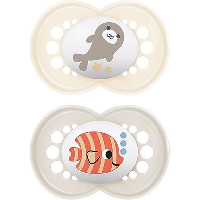 MAM Originele fopspeen 6-16 maanden Baby fopspeen 94% acceptatie borstvriendelijk aanbevolen door verloskundigen tandvriendelijk SkinSoft silicone zeehonden/vis 2 stuks MAM Originele fopspeen 6-16 maanden Baby fopspeen 94% acceptatie borstvriendelijk aanbevolen door verloskundigen tandvriendelijk SkinSoft silicone zeehonden/vis 2 stuks