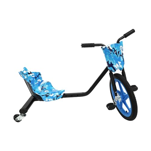 EurHomePlus Pedaal Go Kart voor kinderen, trapauto, veiligheid en stabiliteit, instelbare lengte, oprijbaar speelgoed voor jongens en meisjes (blauw, camouflage, zwart)