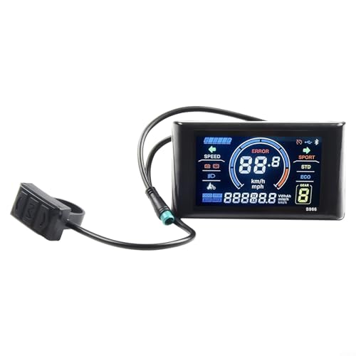 HpLive Fiets LCD Vertoning, 24-72V E-fiets Elektrische LCD-S966 Kleurrijk Vertoningsbedieningspaneel Gebruikt met het Protocolcontrolemechanisme van Nr 2 (SM)