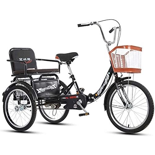 NOALED Driewieler voor volwassenen, driewieler voor volwassen fietsen met 3 wielen, 20 inch driewieler voor volwassenen, ouderen, 3-wielfiets, fietsen op wielen met in hoogte verstelbare stoel, grote si
