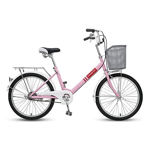 HUANGJUN 20 inch fiets racefiets met rem comfortabel transport tool voor volwassenen en kinderen (kleur: blauw) (roze)