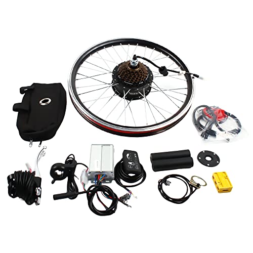 gegeweeret Ombouwset voor elektrische fiets, 20 inch, 36 V, 250 W, elektrische fietsset, voor zowel V-rem als schijfremmen, ombouwwielnaaf, maximale snelheid is 30 km/u (achterwiel)