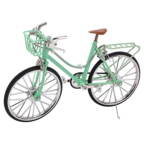 ODEROL Lichtgroen Retro Fiets Model Ornament voor Kinderen, Legering Vinger Bike, Mini Simulatie Fiets Modellen, Uniek Ontwerp Simulatie Model Desktop Ornamenten Speelgoed, Mini Fiets Model, Retro Alloy