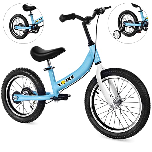 YBIKE 2-in-1 evenwichtsfiets, kinderfietsen met dubbele functie, geschikt voor kinderen van 1 tot 7 jaar, 12, 14, 16 inch met rem, pedaal, trainingstheorie