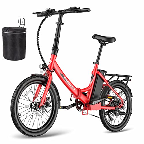 Fafrees Elektrische fiets  F20 Light, 20" vouwen elektrische stadsfiets voor vrouwelijke mannen, 250W motor, 14,5Ah/522Wh batterij, E-bike Shimano 7 versnellingen, 110 km bereik, Rot