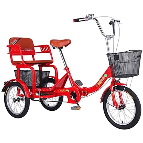 NOALED Driewieler voor volwassenen, driewieler voor volwassen fietsen met 3 wielen, opvouwbare driewieler Volwassen driewieler Senioren 3-wielfiets 16 inch driewielige fiets met grote boodschappenbak