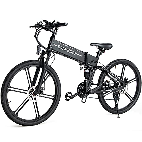 SAMEBIKE Elektrische Fiets vouwfiets 26 inch E Bike 48V10.4Ah mountainbike Shimano 21 speed display stadsfiets elektrische fietsen heren dames