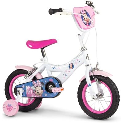 Huffy Disney Minnie Mouse Kinderfiets 12 inch met zijwieltjes, terugtraprem, stalen frame Huffy Disney Minnie Mouse Kinderfiets 12 inch met zijwieltjes, terugtraprem, stalen frame