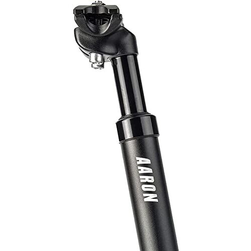 AARON Spring Verende zadelpen 27,2 mm diameter verende zadelpen van aluminium 350 mm lang zadelpen met vering voor e-bikes, MTB's, trekkingfietsen, citybikes enz. zwart